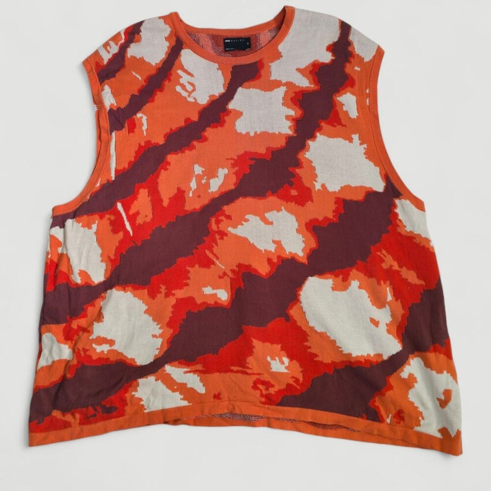 Asos Knit Orange Tie-Dye Tank Top 2XL